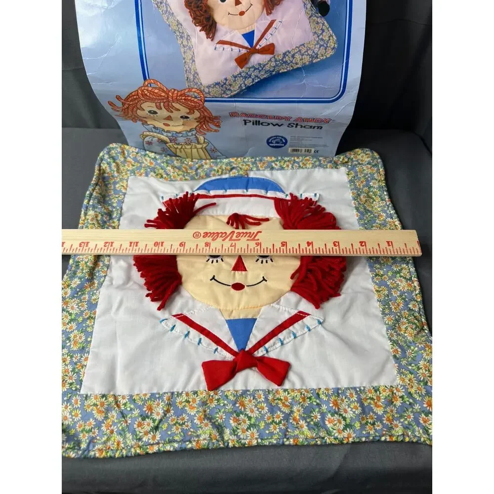 Vintage Raggedy Andy Pillow Cover 14x14 NIP!